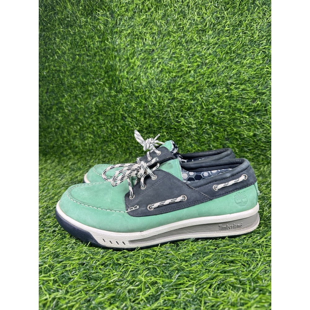 Timberland Limited Green Blue Suede Low Top Sneaker Mens 9 Rare Chunky 15553